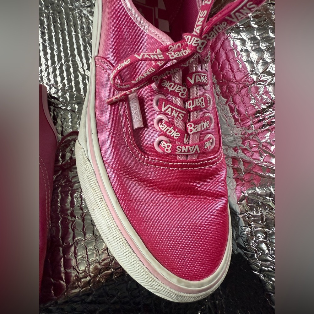 Barbie X Vans Platform Sneakers Pink and White Size 8 EUC - Picture 10 of 10
